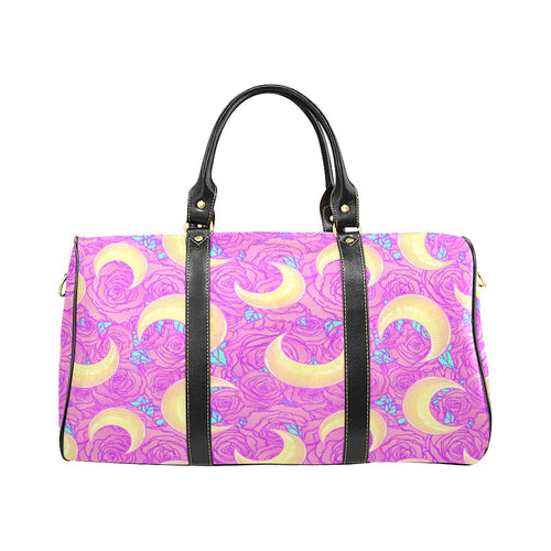 Moon pink rose background Travel Bag