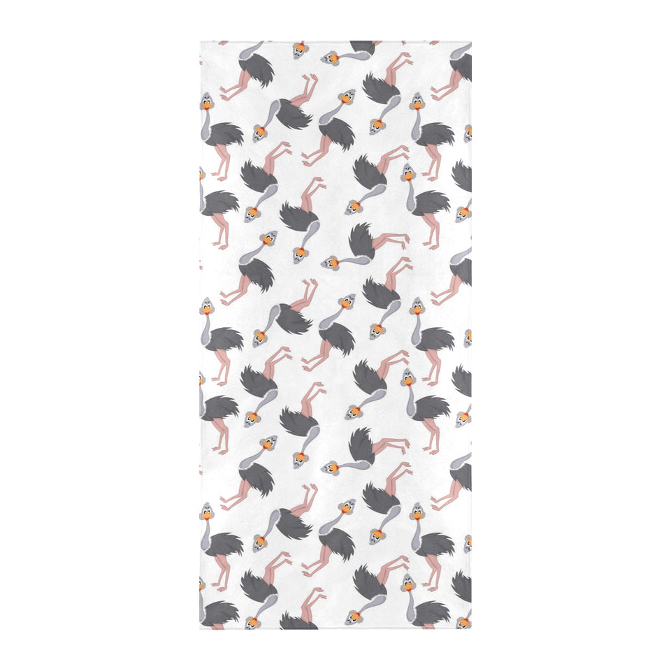 Ostrich Pattern Print Design 02 Beach Towel