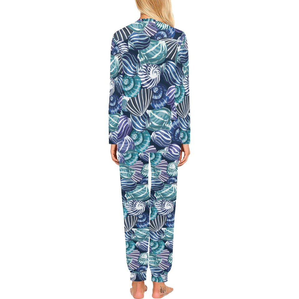 Shell design pattern Women's All Over Print Pajama Set