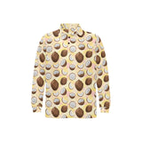 Coconut Pattern Print Design 05 Men's Long Sleeve Polo Shirt