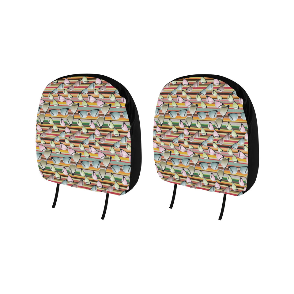 Sun Glasses Pattern Print Design 02 Car Headrest Cover