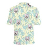French bulldog hawaii blackground Men's All Over Print Polo Shirt