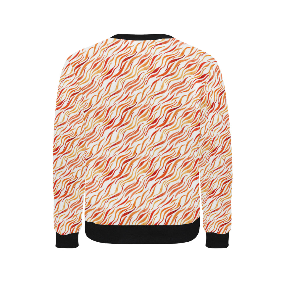 Fire flame watercolor pattern Men's Crew Neck Sweatshirt