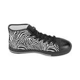 Zebra skin pattern Women's High Top Canvas Shoes Black