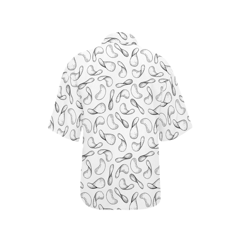 Potato Chips Pattern Print Design 04 Women's All Over Print Hawaiian Shirt