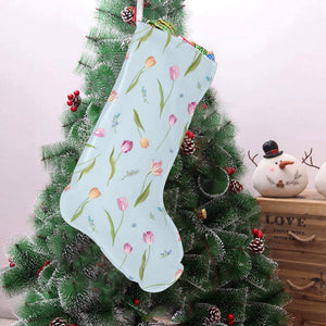 Watercolor Tulips pattern Christmas Stocking
