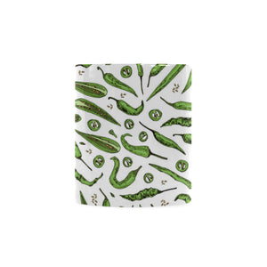 Hand drawn sketch style green Chili peppers patter Classical White Mug (Fulfilled In US)