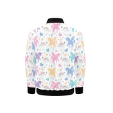 colorful unicorn rainbow heart pattern Kids' Boys' Girls' Bomber Jacket