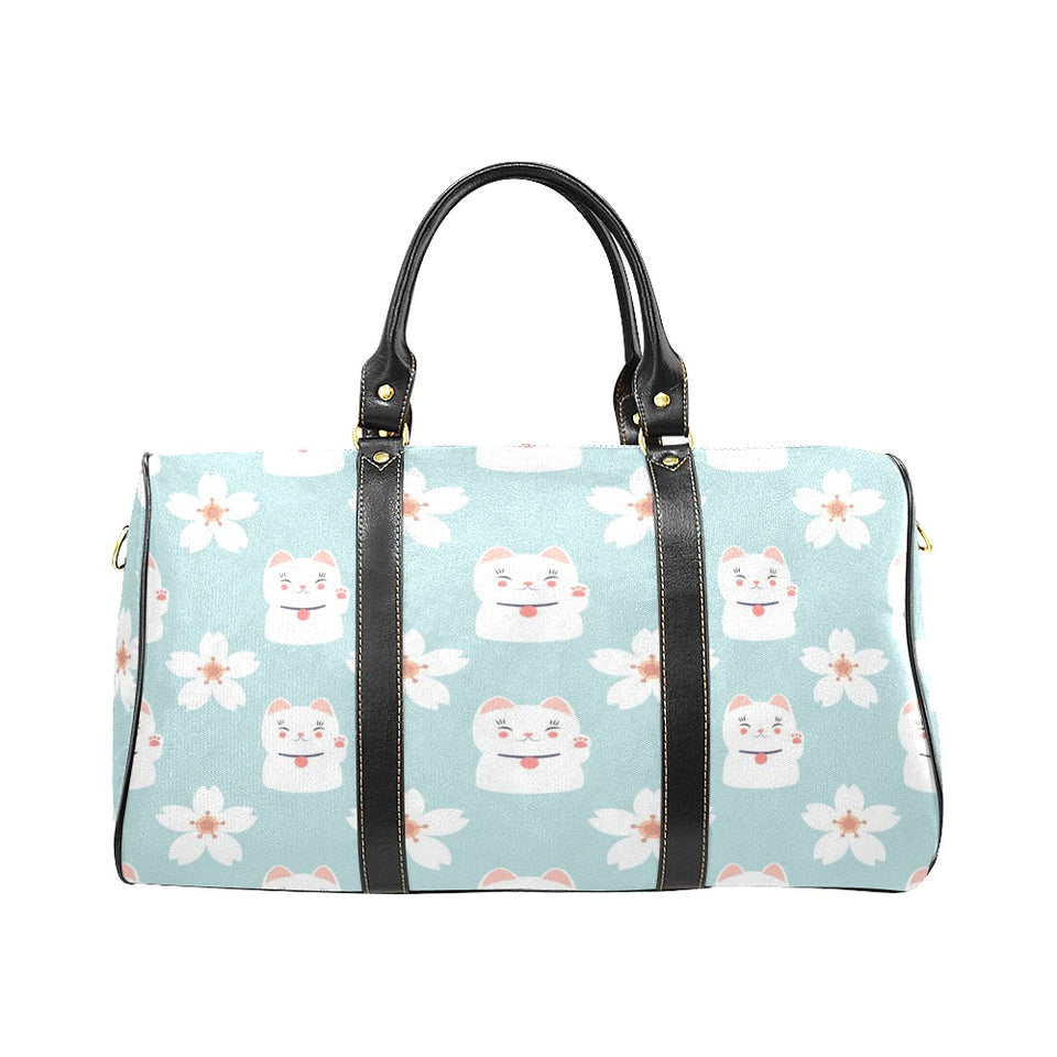 Maneki neko cat sakura Travel Bag