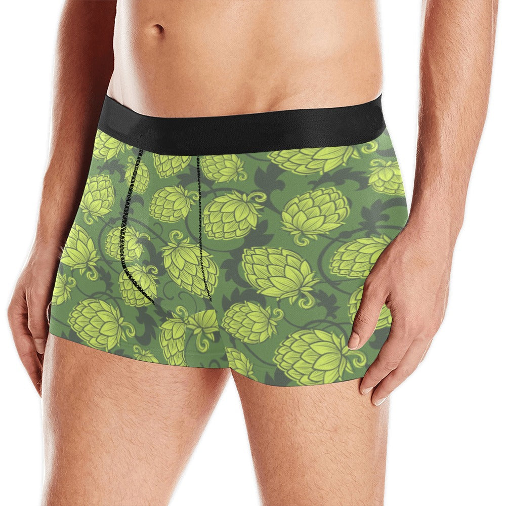 Hop pattern Hop cone background Men's All Over Print Boxer Briefs Men's Underwear
