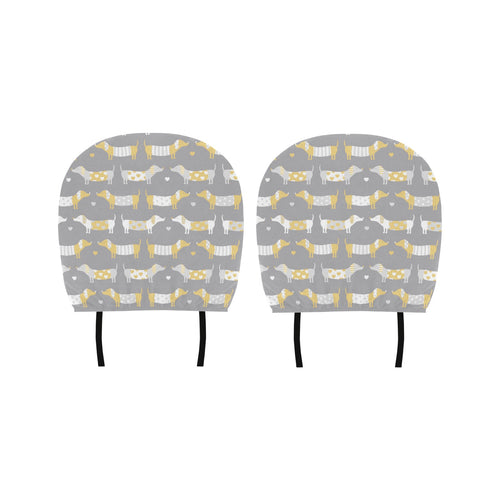 Cute dachshund dog pattern Car Headrest Cover