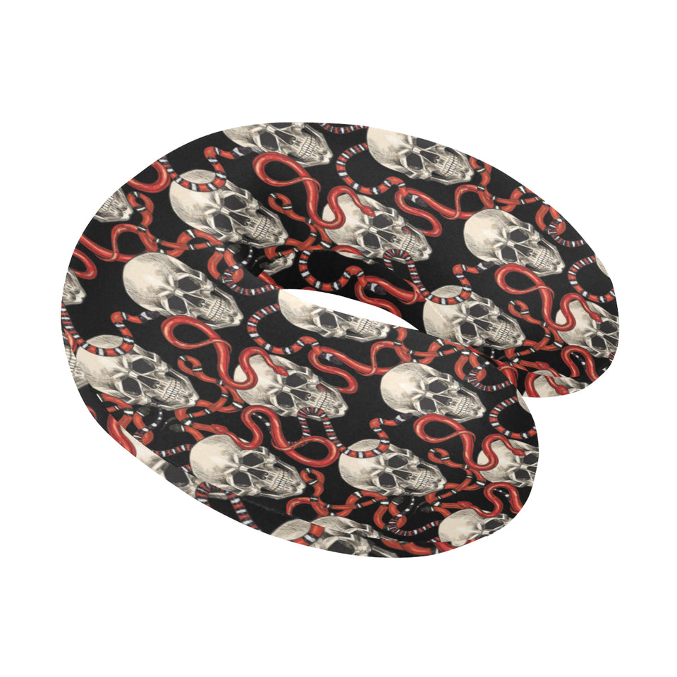 Red snake skull pattern U-Shaped Travel Neck Pillow
