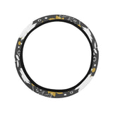 Beautiful gold autumn maple leaf pattern Car Steering Wheel Cover