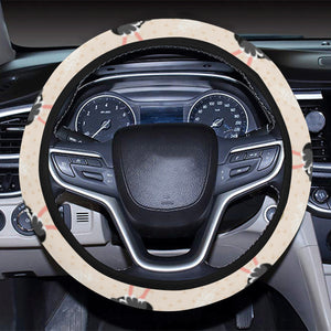 Ostrich Pattern Print Design 05 Car Steering Wheel Cover