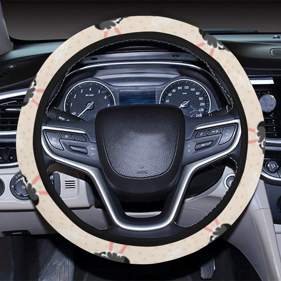 Ostrich Pattern Print Design 05 Car Steering Wheel Cover