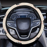 Ostrich Pattern Print Design 05 Car Steering Wheel Cover