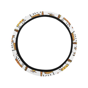 Giraffe Pattern Print Design 04 Car Steering Wheel Cover