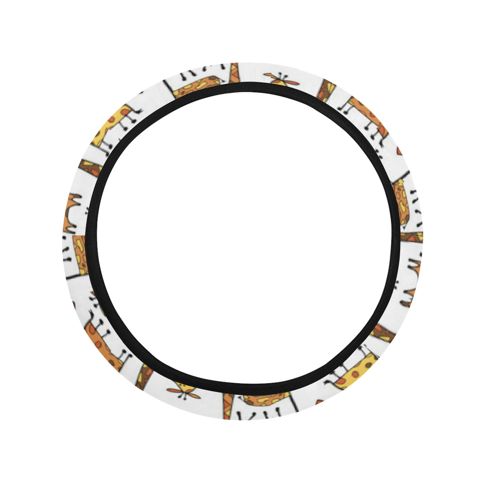 Giraffe Pattern Print Design 04 Car Steering Wheel Cover