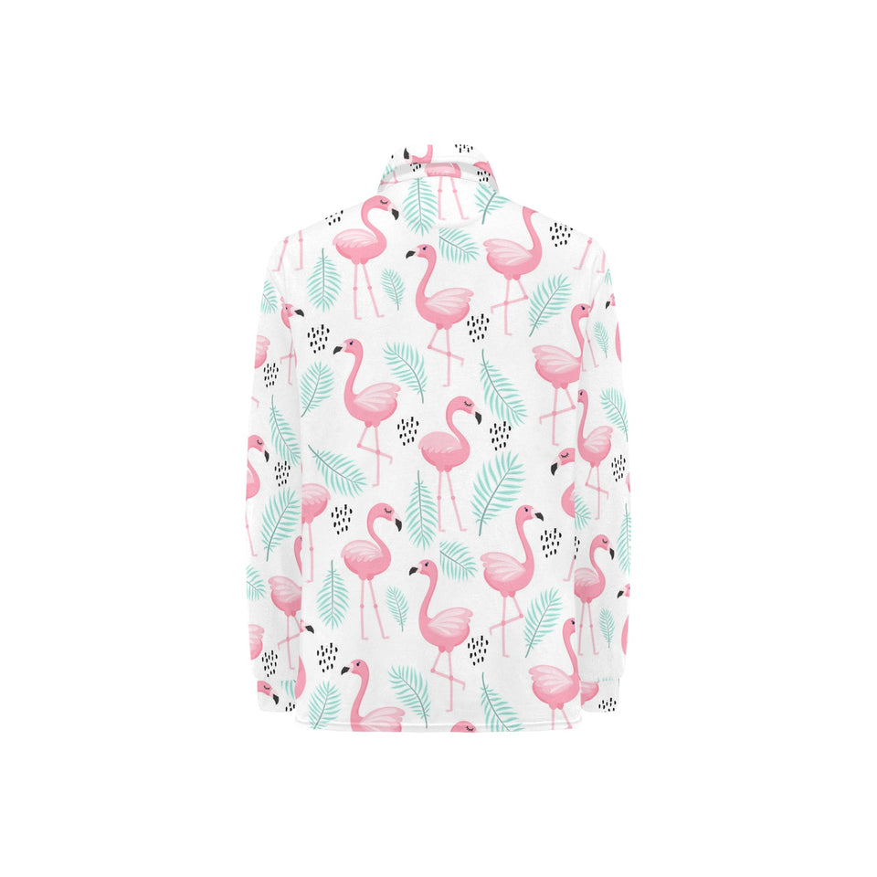 Cute flamingo pattern Women's Long Sleeve Polo Shirt
