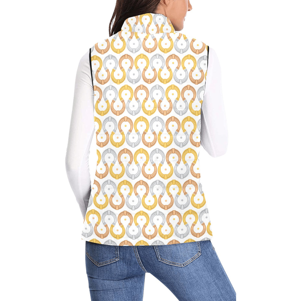 Horseshoes Pattern Print Design 03 Women's Padded Vest