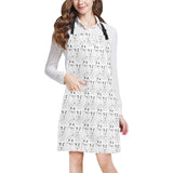 Bull Terrier Pattern Print Design 02 All Over Print Adjustable Apron