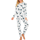 Swallow Pattern Print Design 04 Women's All Over Print Pajama Set