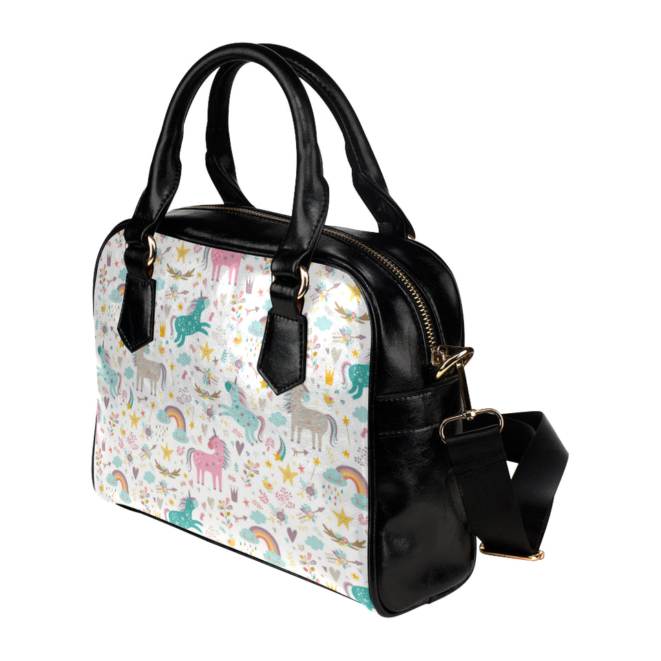 Colorful unicorn pattern Shoulder Handbag
