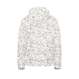 cacao beans leaves pattern Kids' Boys' Girls' Padded Hooded Jacket