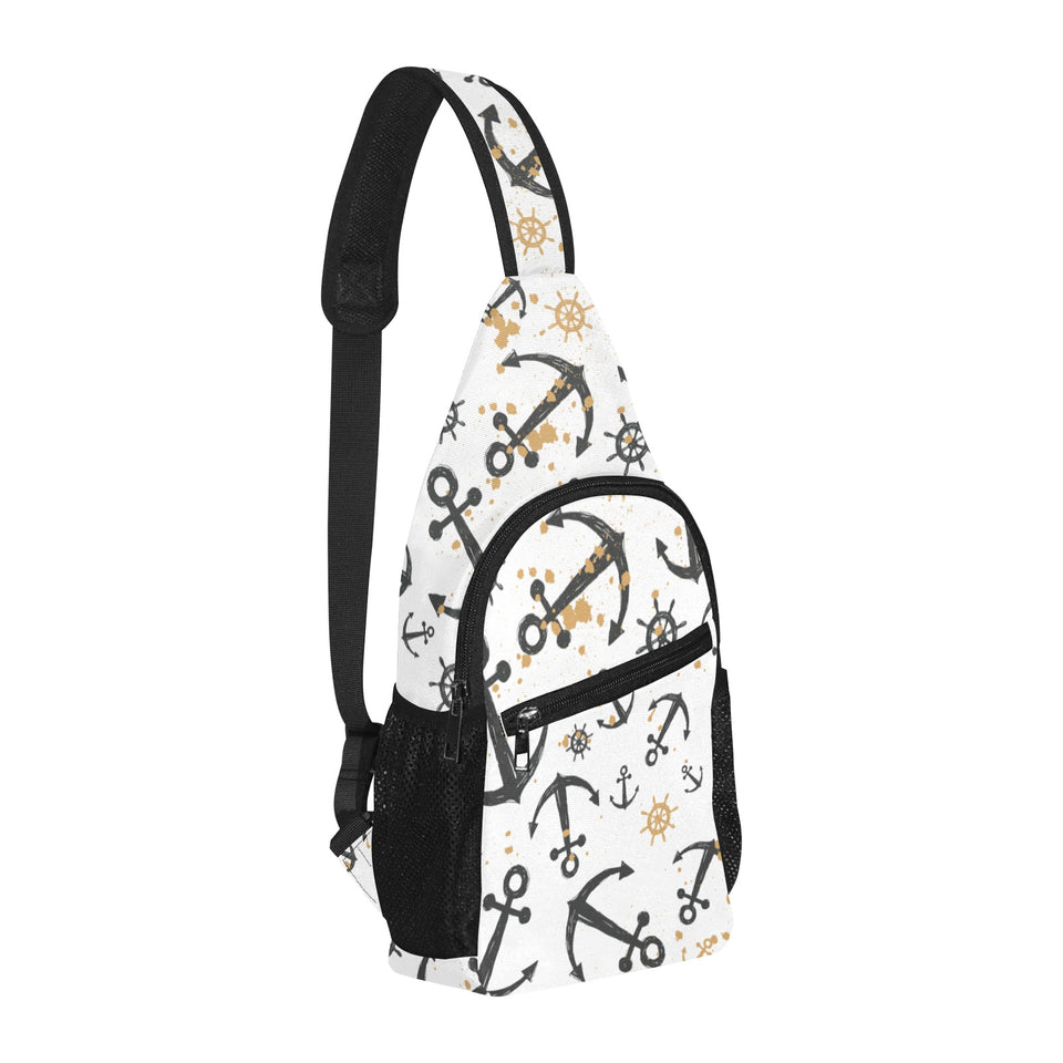 Anchors Rudders pattern All Over Print Chest Bag