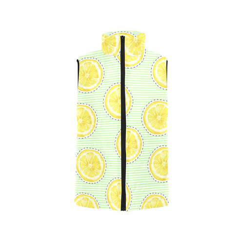 slice of lemon pattern Men's Padded Vest