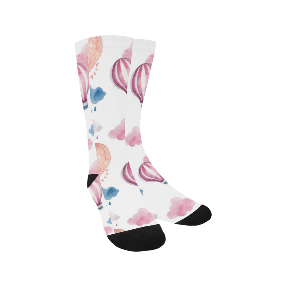 Watercolor air balloon cloud pattern Crew Socks