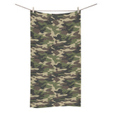 Dark Green camouflage pattern Bath Towel