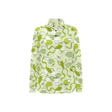 Cute frog dragonfly pattern Women's Long Sleeve Polo Shirt