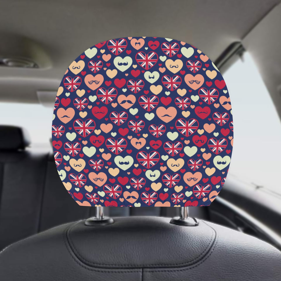 British Pattern Print Design 02 Car Headrest Cover