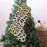 Gray Leopard print pattern Christmas Stocking