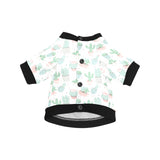 Pastel color cactus pattern All Over Print Pet Dog Round Neck Fuzzy Shirt