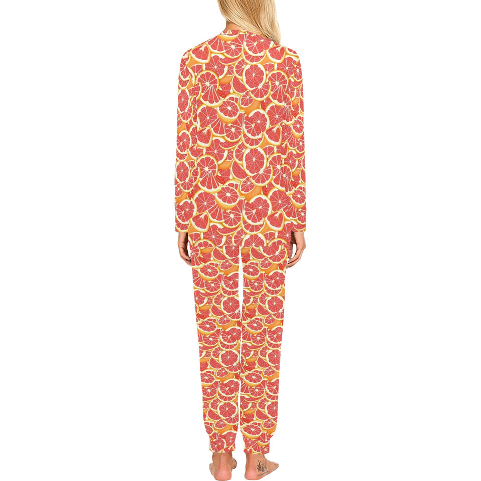 Tropical grapefruit pattern Women's All Over Print Pajama Set