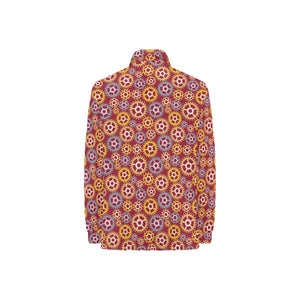 Gear Pattern Print Design 04 Women's Long Sleeve Polo Shirt