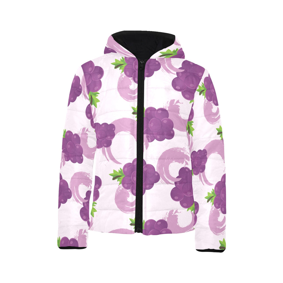 Cute Grape pattern Kids' Boys' Girls' Padded Hooded Jacket