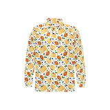 Pancake Pattern Print Design 02 Men's Long Sleeve Polo Shirt