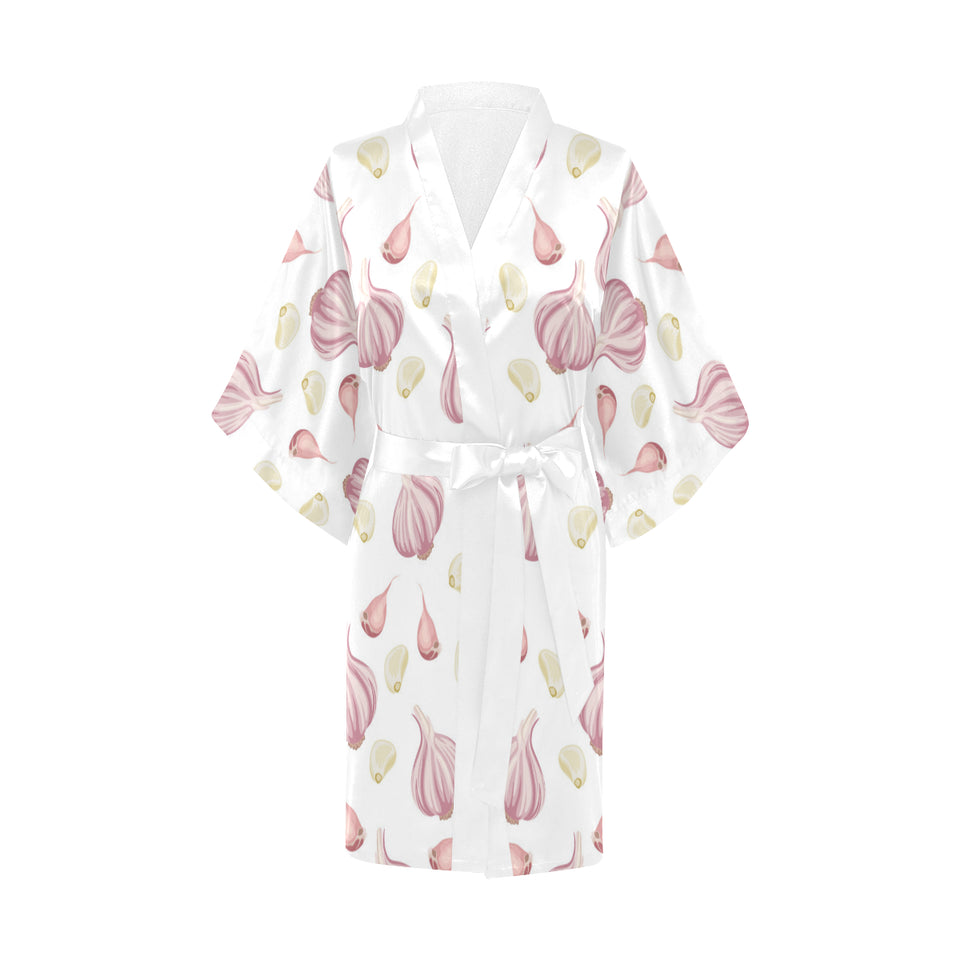 Garlic pattern Women's Short Kimono Robe