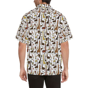 Giraffe Pattern Print Design 05 Men's All Over Print Hawaiian Shirt (Model T58)