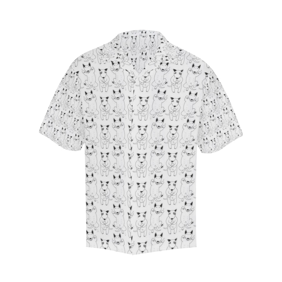 Bull Terrier Pattern Print Design 02 Men's All Over Print Hawaiian Shirt (Model T58)