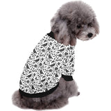 Crow dark floral pattern All Over Print Pet Dog Round Neck Fuzzy Shirt