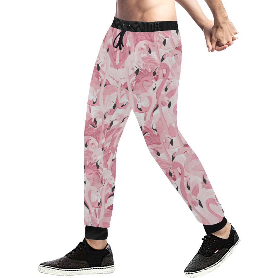 Pink flamingos pattern background Unisex Casual Sweatpants