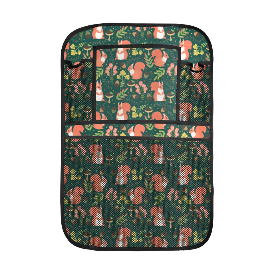 Squirrel Pattern Print Design 03 Car Seat Back Organizer
