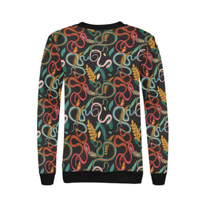 Colorful snake plant pattern Women's Crew Neck Sweatshirt