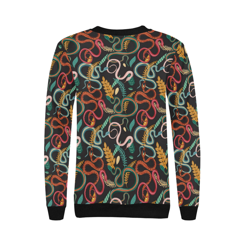 Colorful snake plant pattern Women's Crew Neck Sweatshirt