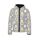 Cute hamster sunflower pattern background Kids' Boys' Girls' Padded Hooded Jacket