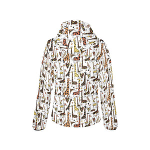 Giraffe Pattern Print Design 05 Women's Padded Hooded Jacket